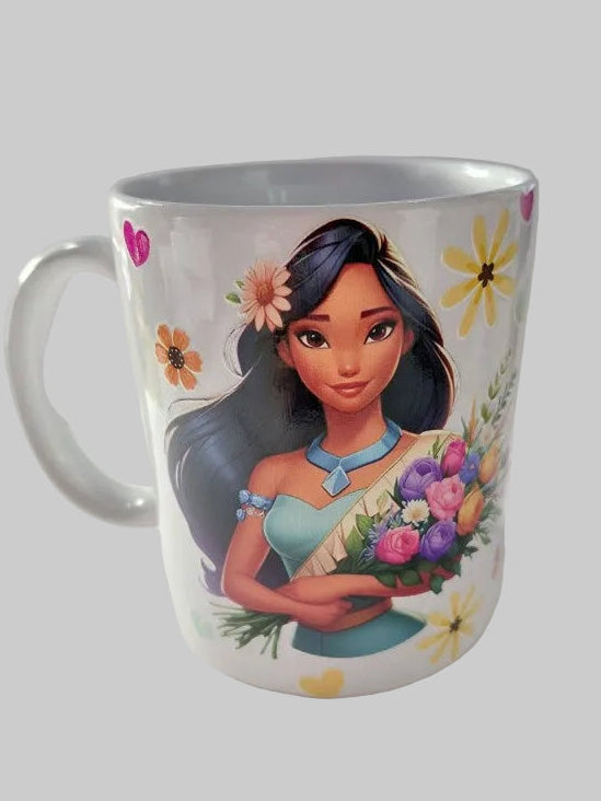indine avec un bouque de fleurs dans les bras