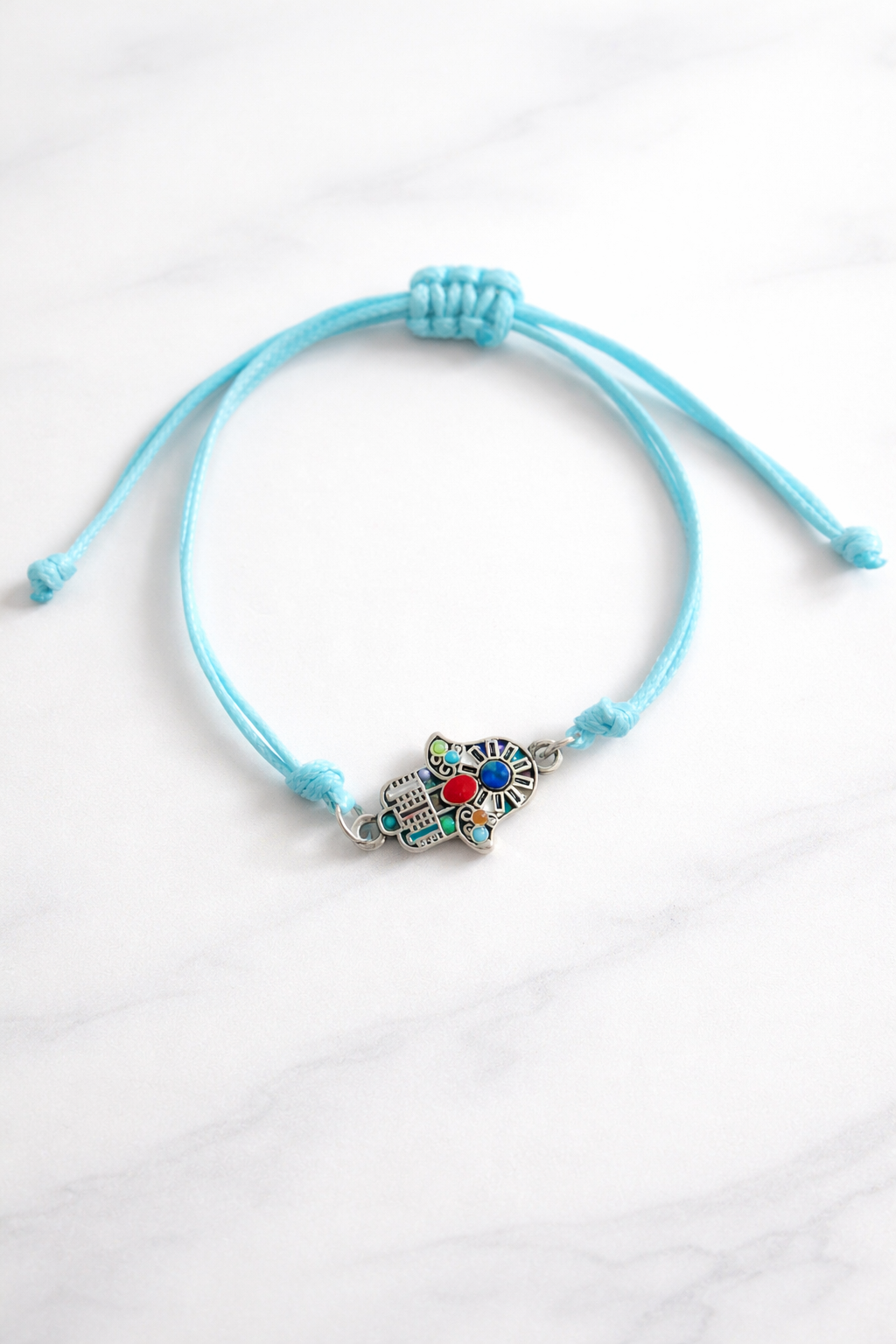 la corde du bracelet et bleu avec des perle