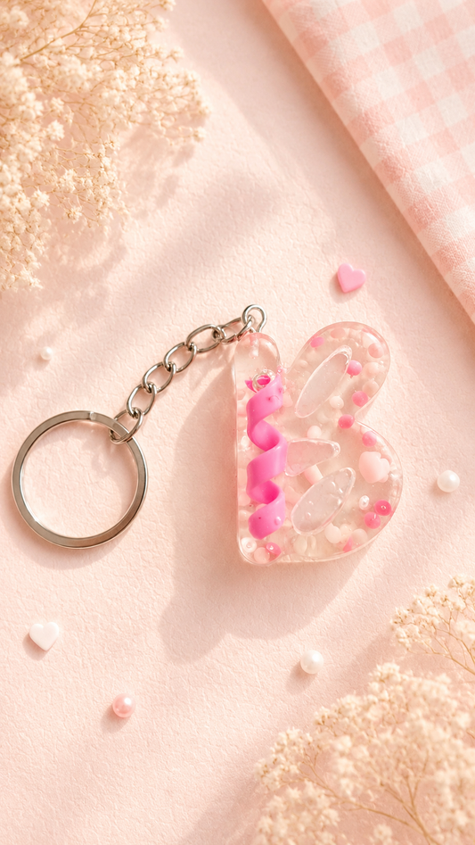 porte cles resine lettre B