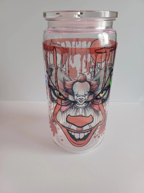 Goblet avec image d un clowne 