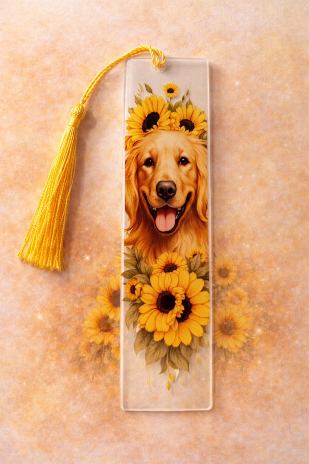 Marque pages avec des tournesol avec un pompom jaune 