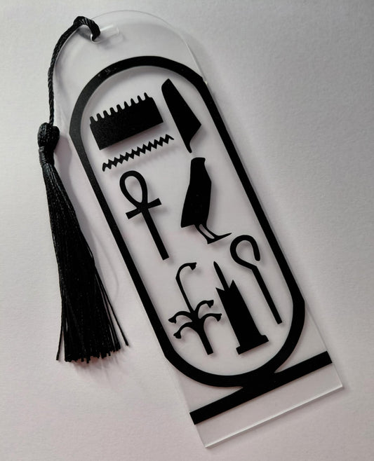 grand marque pages faire a la main avec une écriture hiéroglyphe