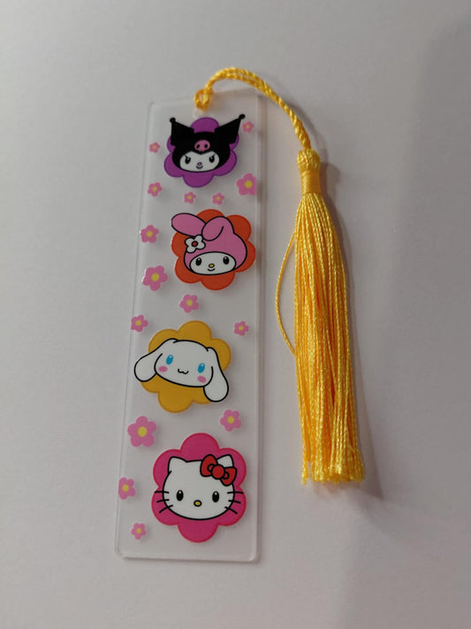 Marque pages avec une image dekitty et ces amis pompon jaune