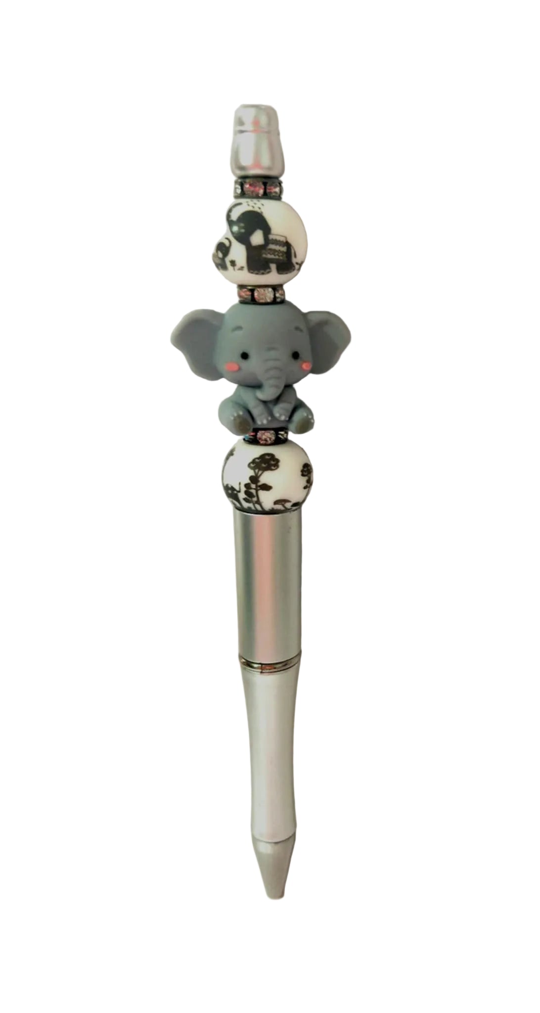 Stylo perle en silicone avec l éléphante en silicone et c est bijoux 