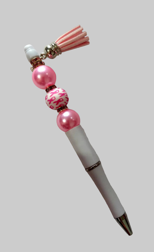 Stylo perle en silicone et plastique avec son pompon avec son bijoux et un pompon 