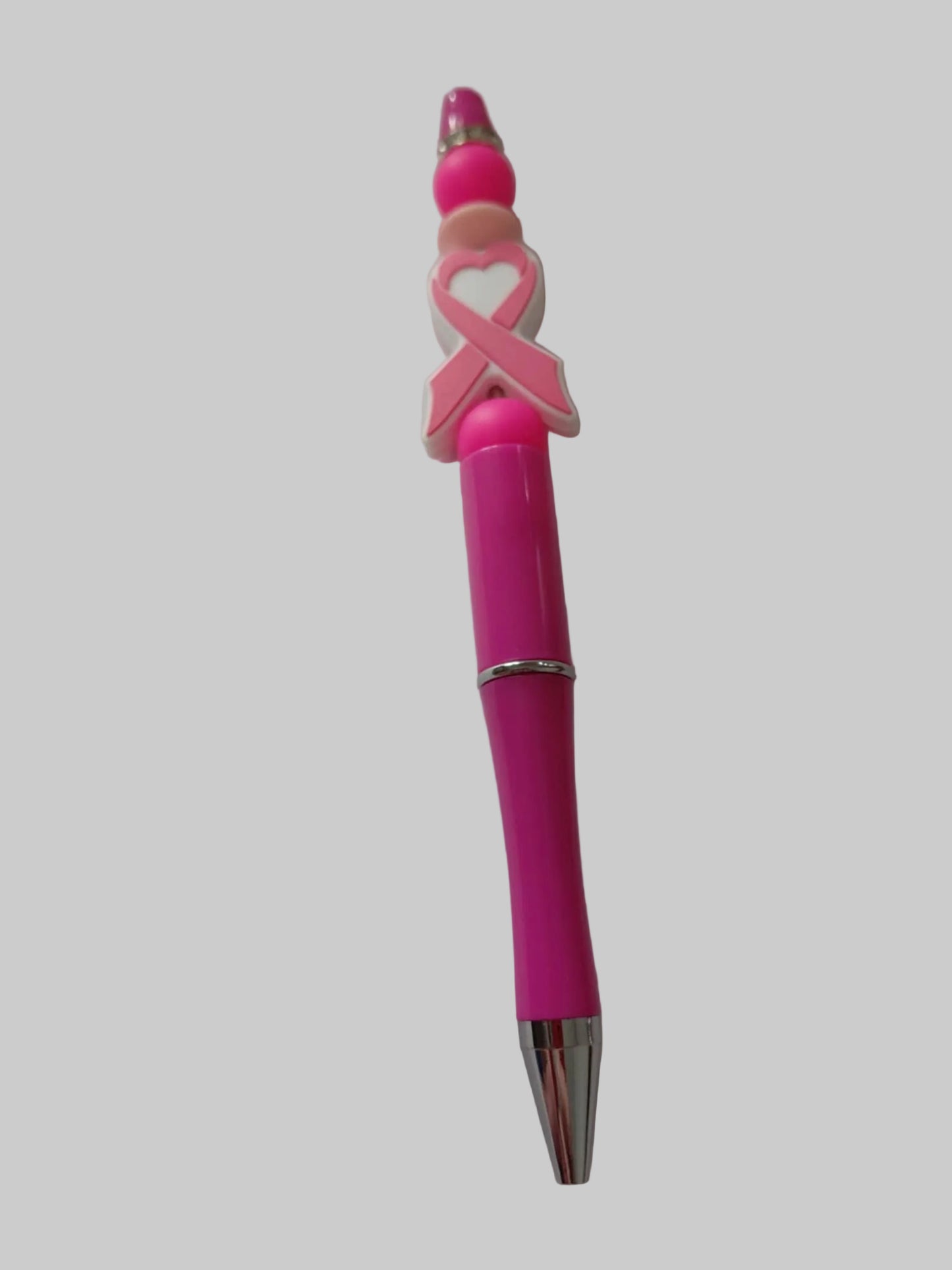Stylo perles rose avec un ruban la lutte contre le cancer du sein et son bijoux 