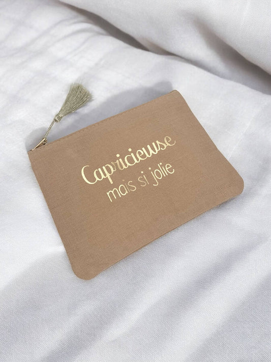 Trousse à maquillage avec inscription 20x15cm Capricieuse 
