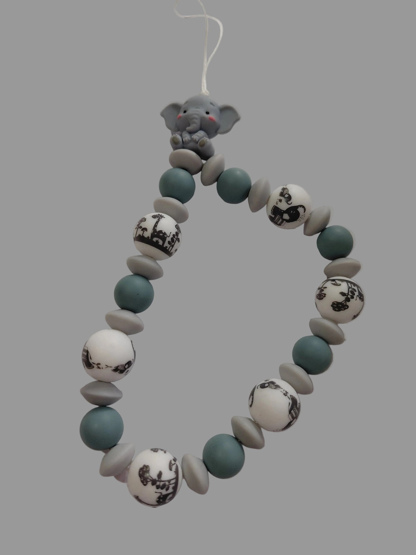 perles en silicone un éléphante et aussi des perles imprimé avec des éléphant 