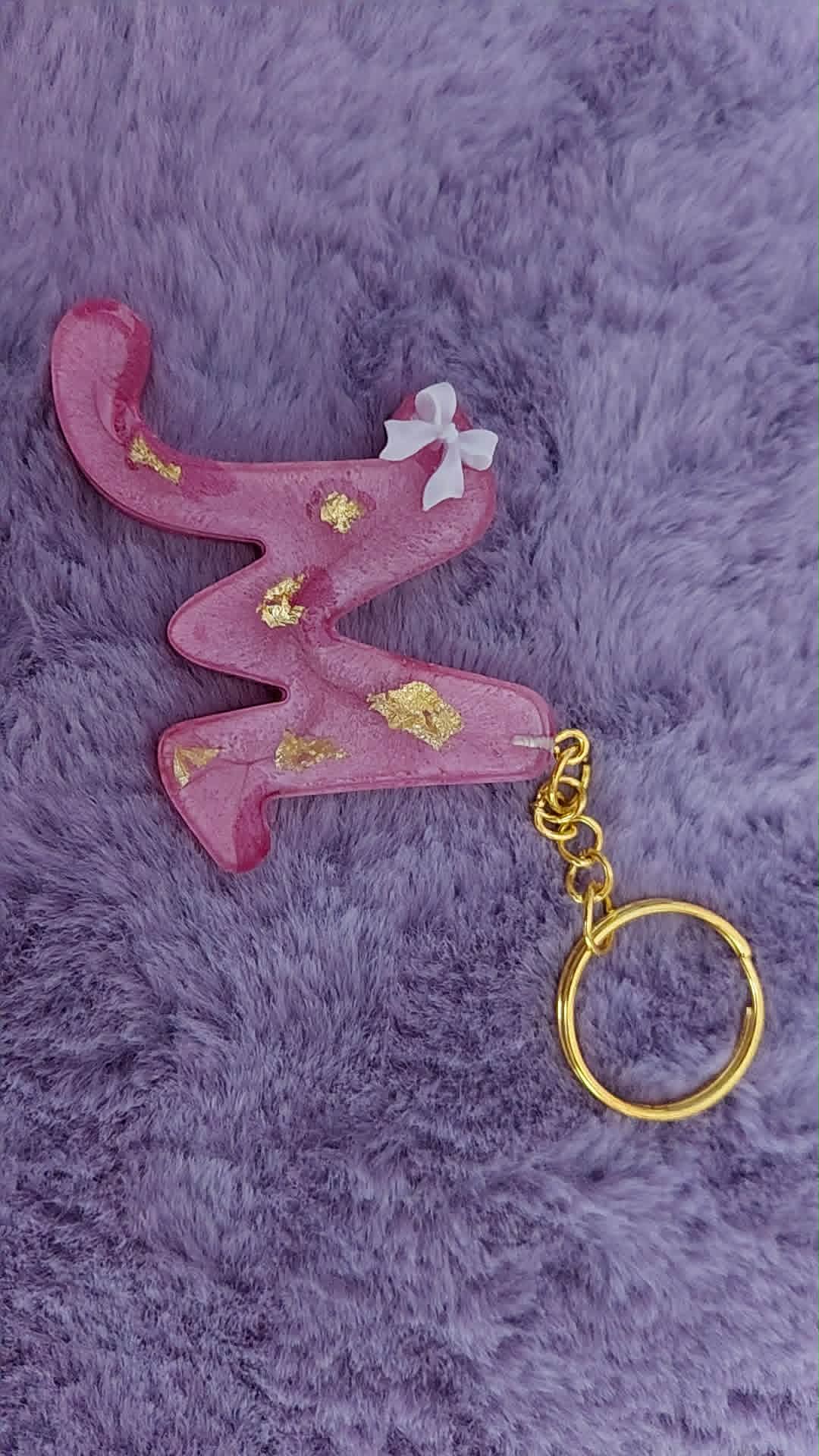 Porte cles en résine lettre