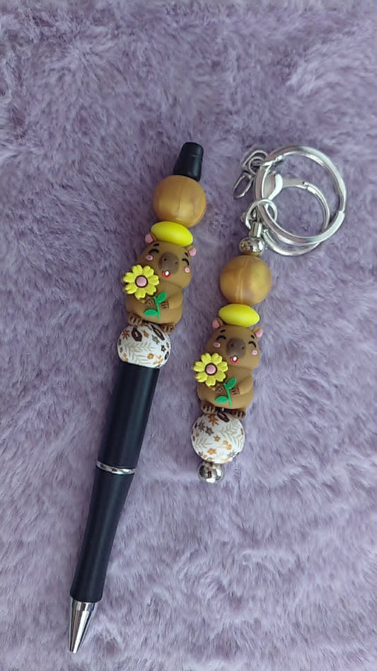 Porte clés et stylo duo