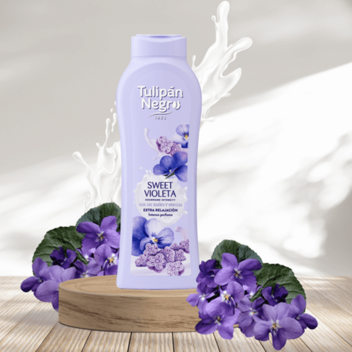 gel douche doreur violette 650ml Gel douche parfum violette en flacon 
